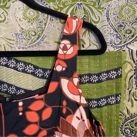 Eva Franco x Anthropologie Black Floral Retro Mod Tent Min Dress Size Medium - Picture 4 of 16